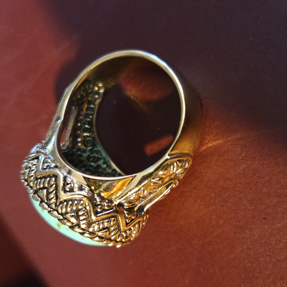 Big Bold BarseTurquoise and Bronze Women's or Mens Ring Size 9.5 - Picture 3 of 10